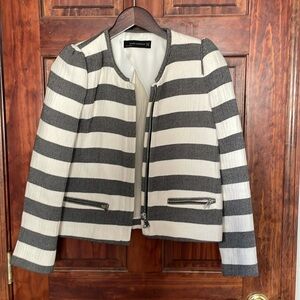 Zara gray and white stripe jacket